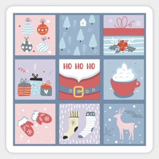 Santa Christmas Patchwork Ideas | Holly Jolly Christmas Sticker